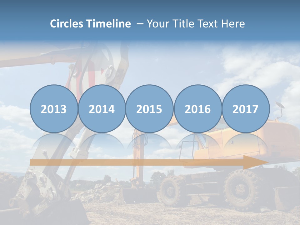 Two Mechanical Shovel On Building Site PowerPoint Template