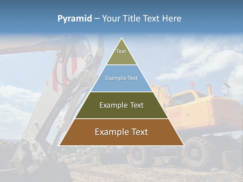 Two Mechanical Shovel On Building Site PowerPoint Template