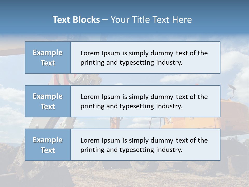 Two Mechanical Shovel On Building Site PowerPoint Template