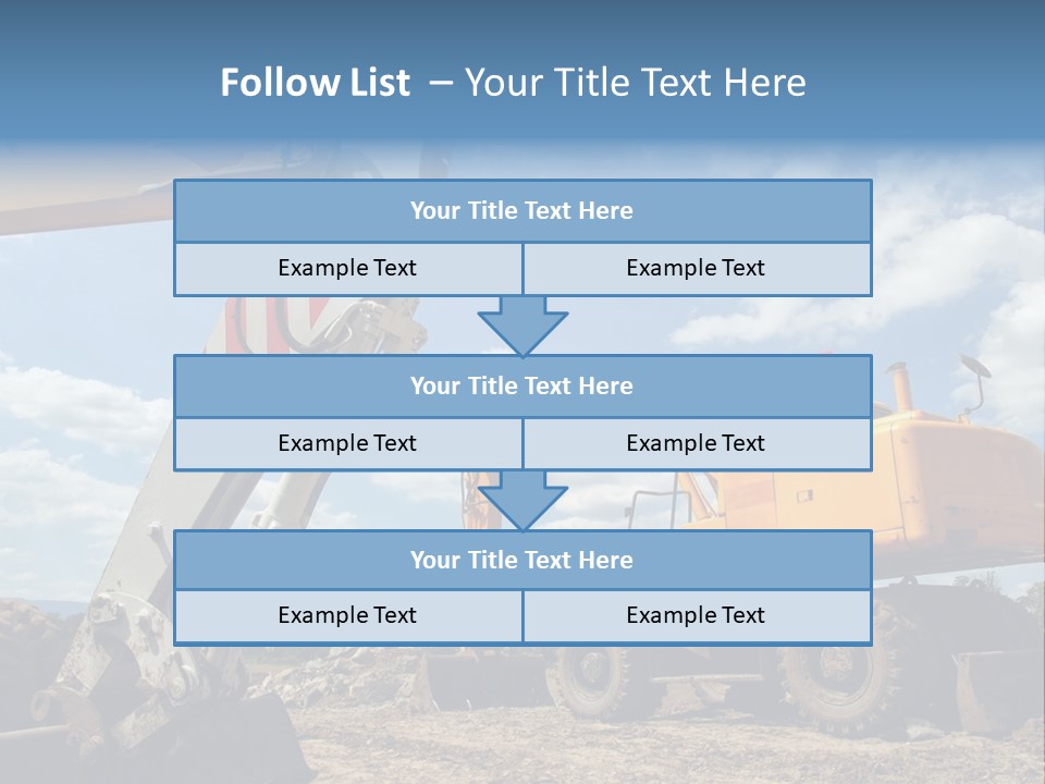 Two Mechanical Shovel On Building Site PowerPoint Template