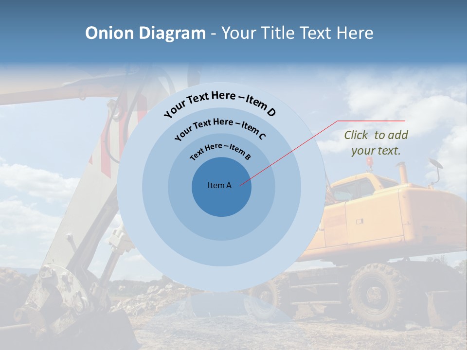 Two Mechanical Shovel On Building Site PowerPoint Template