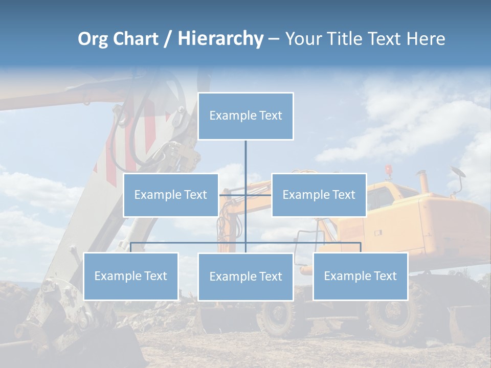 Two Mechanical Shovel On Building Site PowerPoint Template