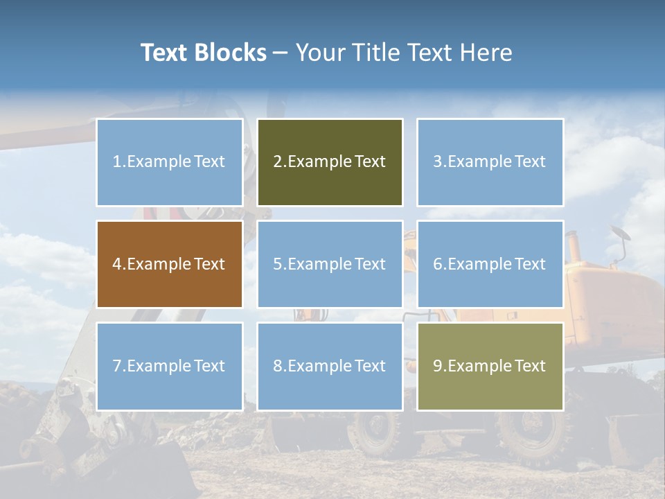 Two Mechanical Shovel On Building Site PowerPoint Template