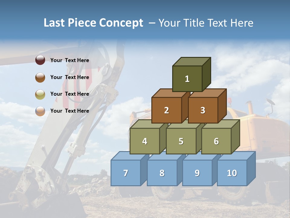 Two Mechanical Shovel On Building Site PowerPoint Template