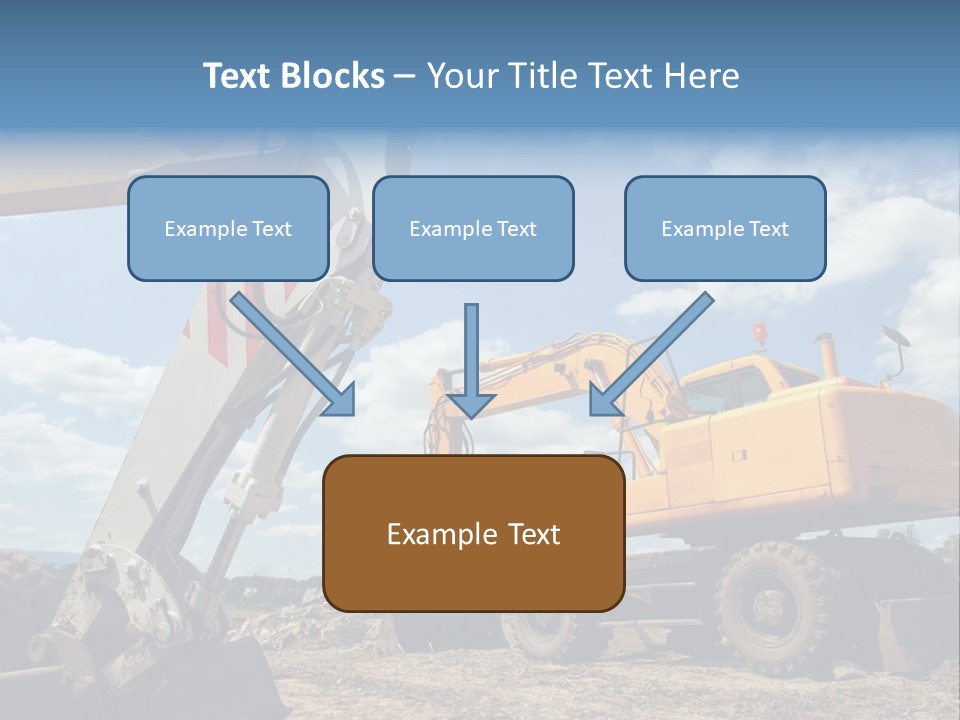 Two Mechanical Shovel On Building Site PowerPoint Template