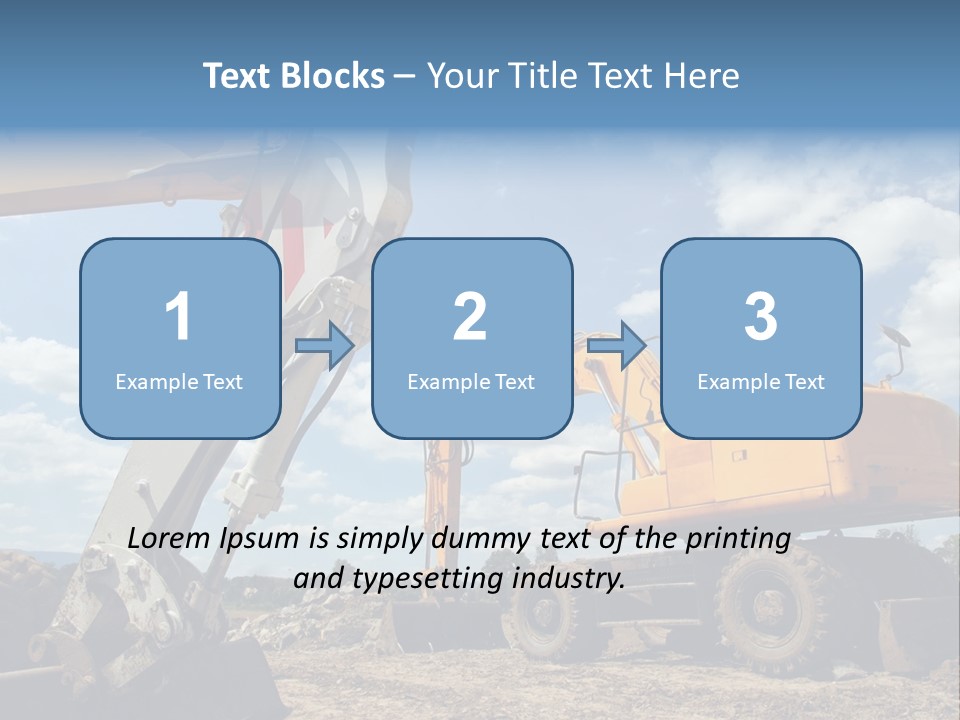 Two Mechanical Shovel On Building Site PowerPoint Template