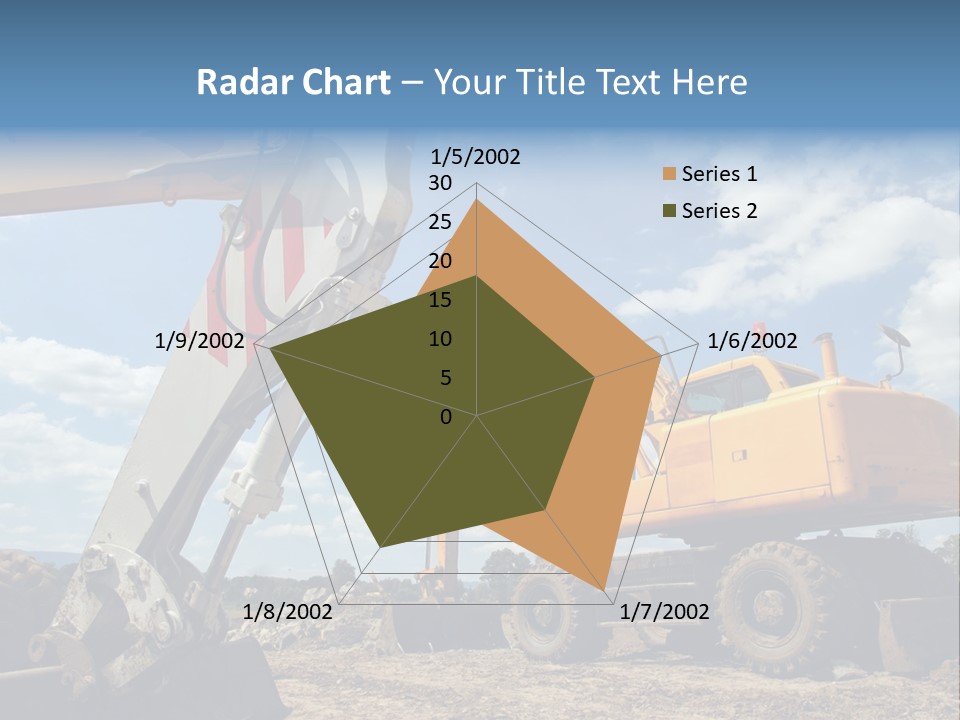 Two Mechanical Shovel On Building Site PowerPoint Template