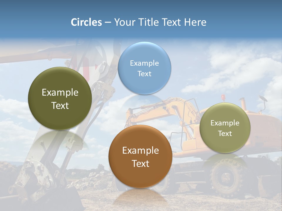 Two Mechanical Shovel On Building Site PowerPoint Template