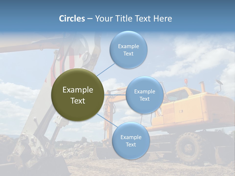 Two Mechanical Shovel On Building Site PowerPoint Template
