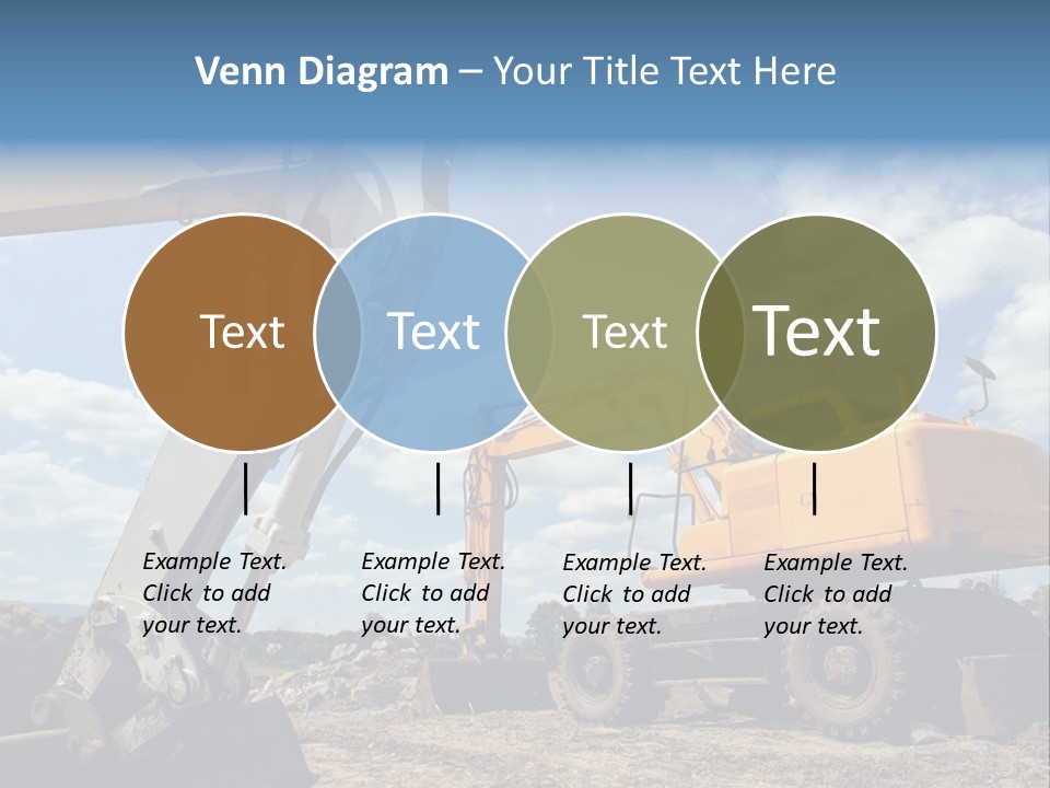 Two Mechanical Shovel On Building Site PowerPoint Template
