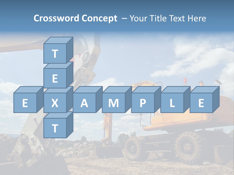 Two Mechanical Shovel On Building Site PowerPoint Template