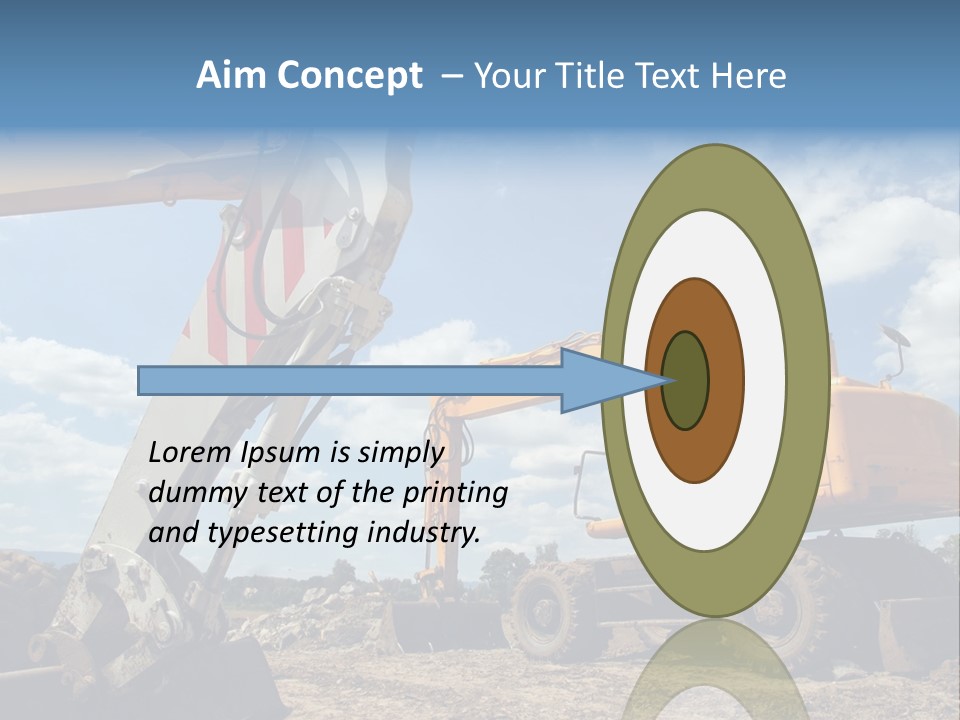 Two Mechanical Shovel On Building Site PowerPoint Template