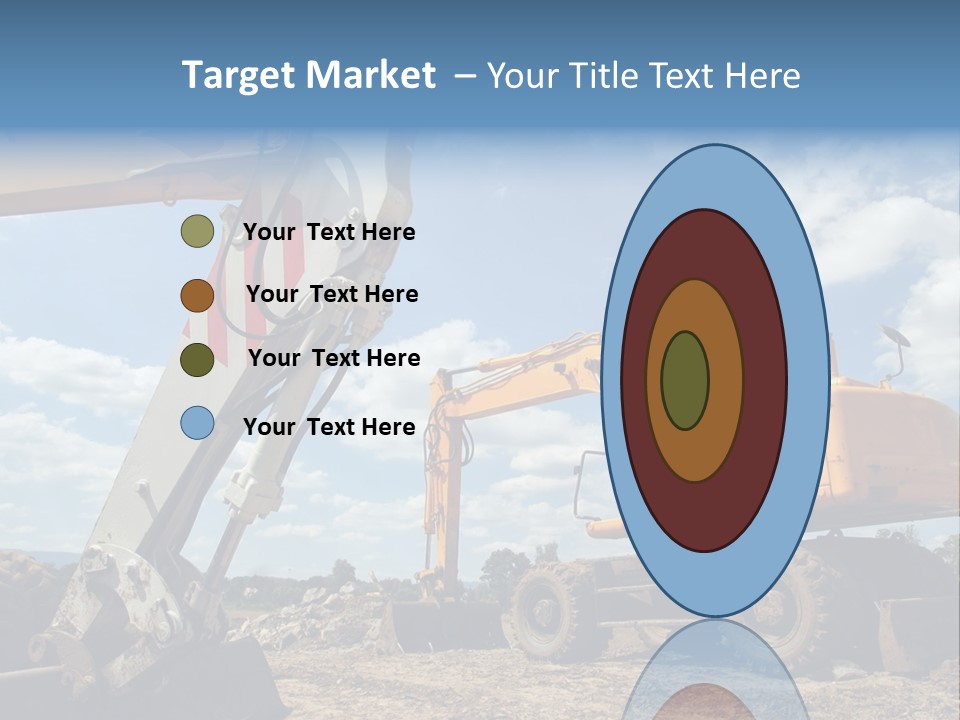 Two Mechanical Shovel On Building Site PowerPoint Template