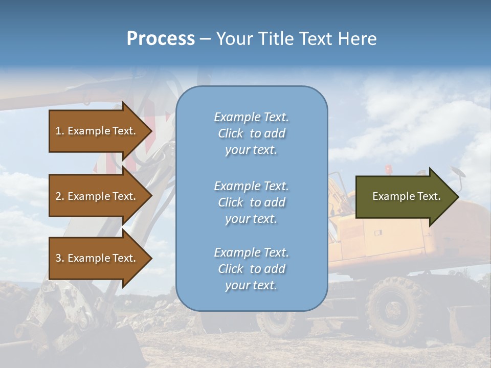 Two Mechanical Shovel On Building Site PowerPoint Template