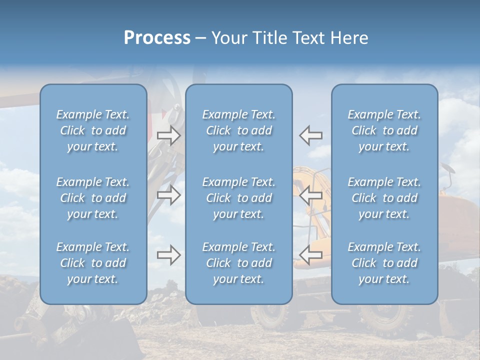 Two Mechanical Shovel On Building Site PowerPoint Template