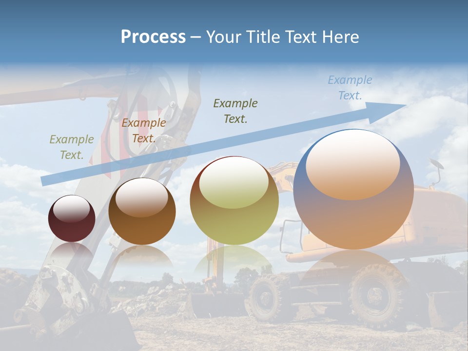 Two Mechanical Shovel On Building Site PowerPoint Template