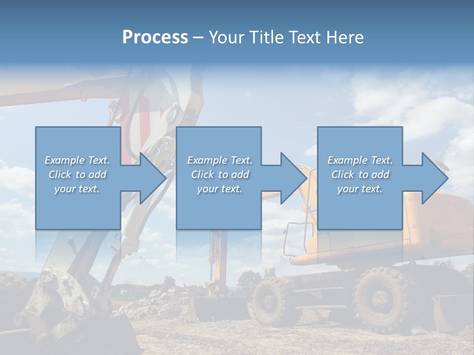 Two Mechanical Shovel On Building Site PowerPoint Template