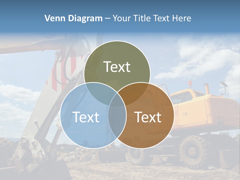 Two Mechanical Shovel On Building Site PowerPoint Template