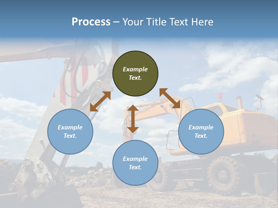 Two Mechanical Shovel On Building Site PowerPoint Template