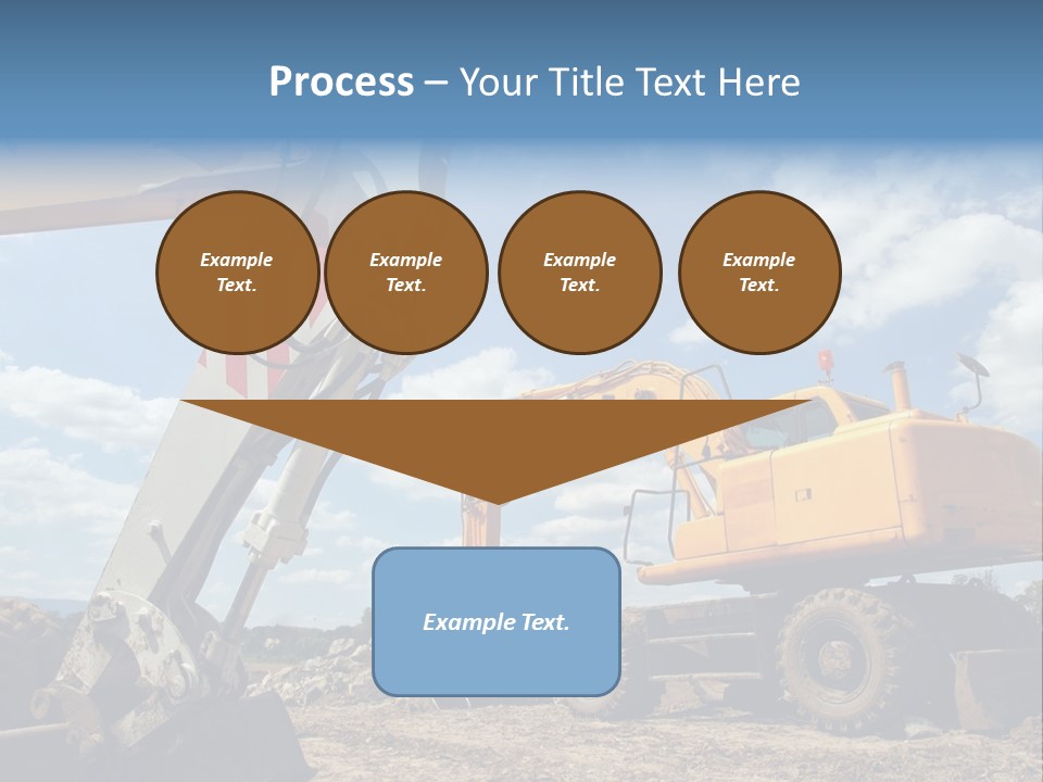 Two Mechanical Shovel On Building Site PowerPoint Template