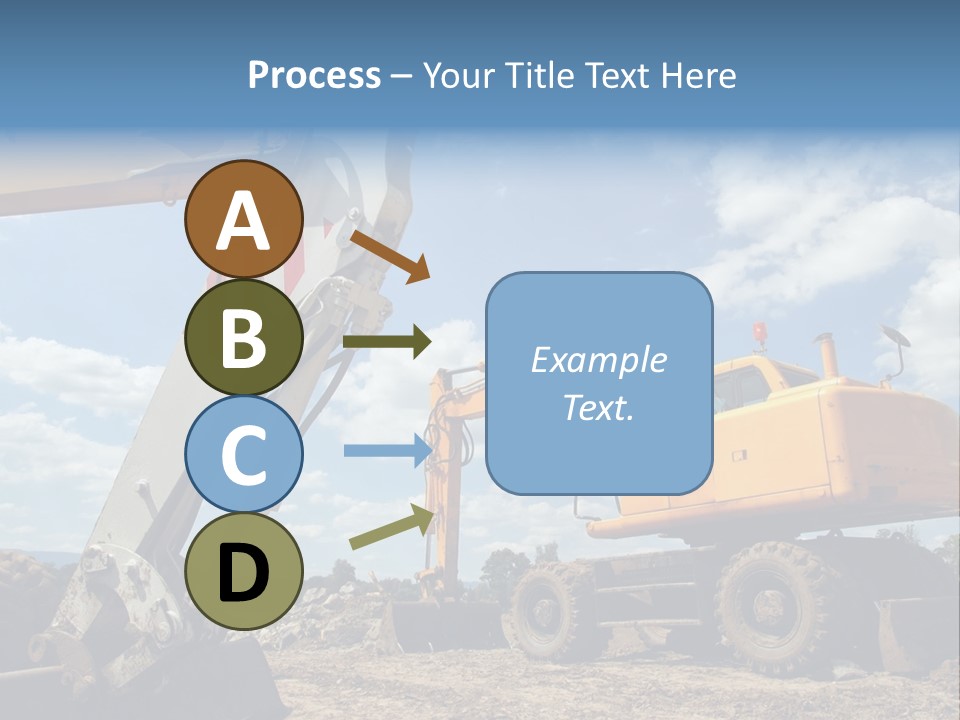 Two Mechanical Shovel On Building Site PowerPoint Template