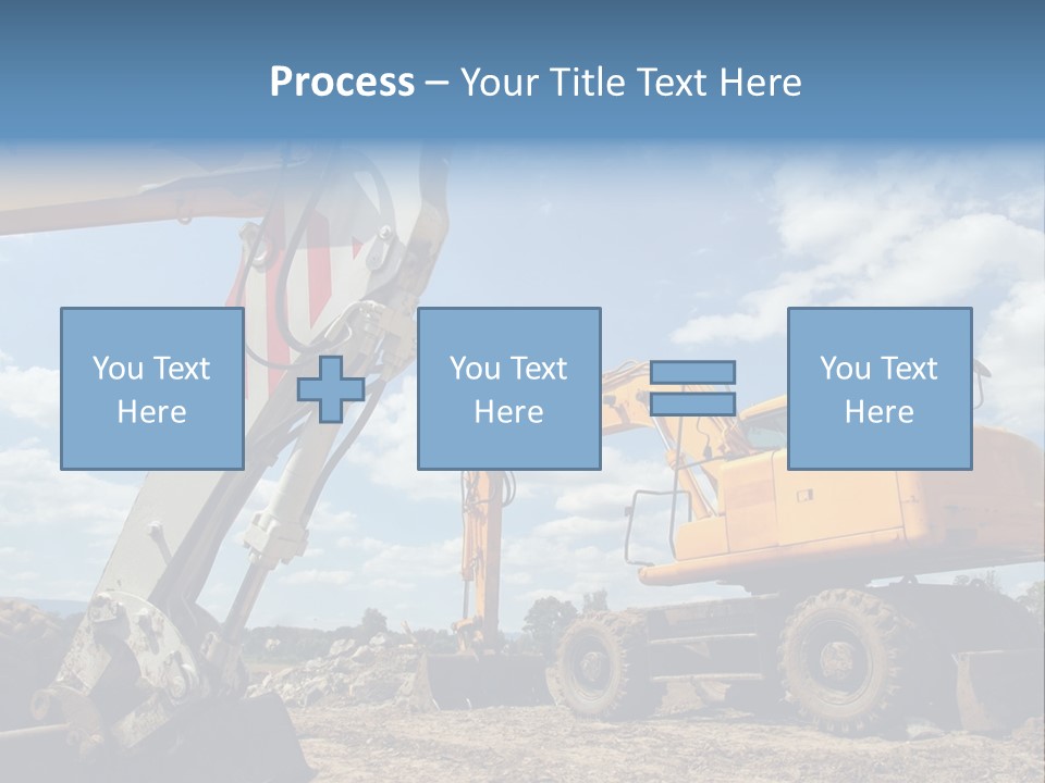 Two Mechanical Shovel On Building Site PowerPoint Template