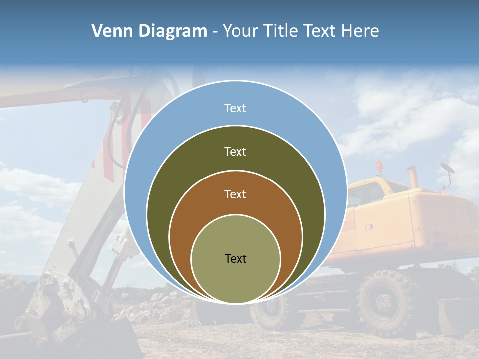 Two Mechanical Shovel On Building Site PowerPoint Template