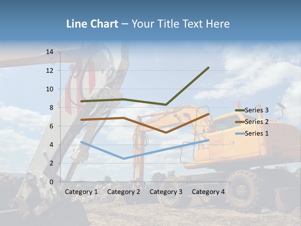 Two Mechanical Shovel On Building Site PowerPoint Template