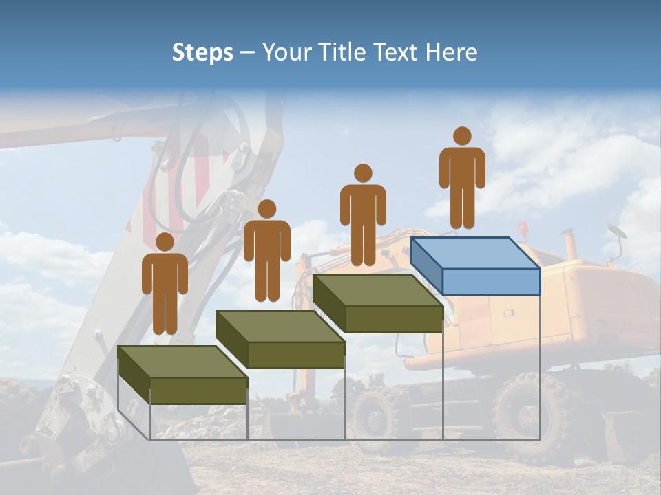 Two Mechanical Shovel On Building Site PowerPoint Template