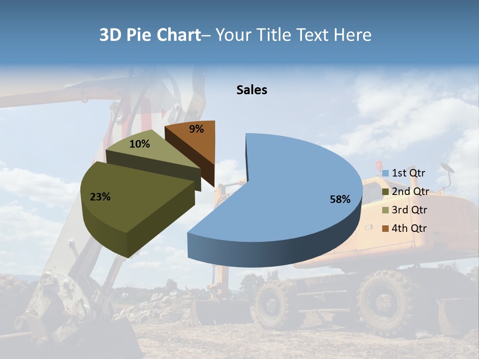 Two Mechanical Shovel On Building Site PowerPoint Template