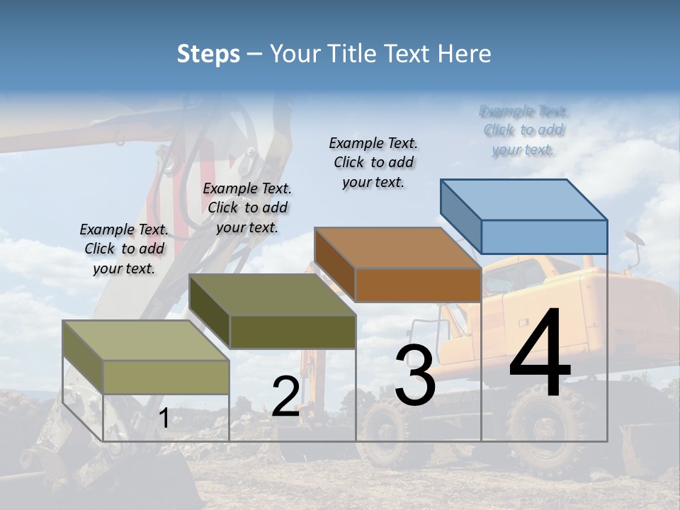 Two Mechanical Shovel On Building Site PowerPoint Template