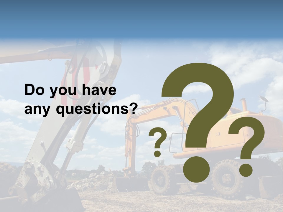 Two Mechanical Shovel On Building Site PowerPoint Template