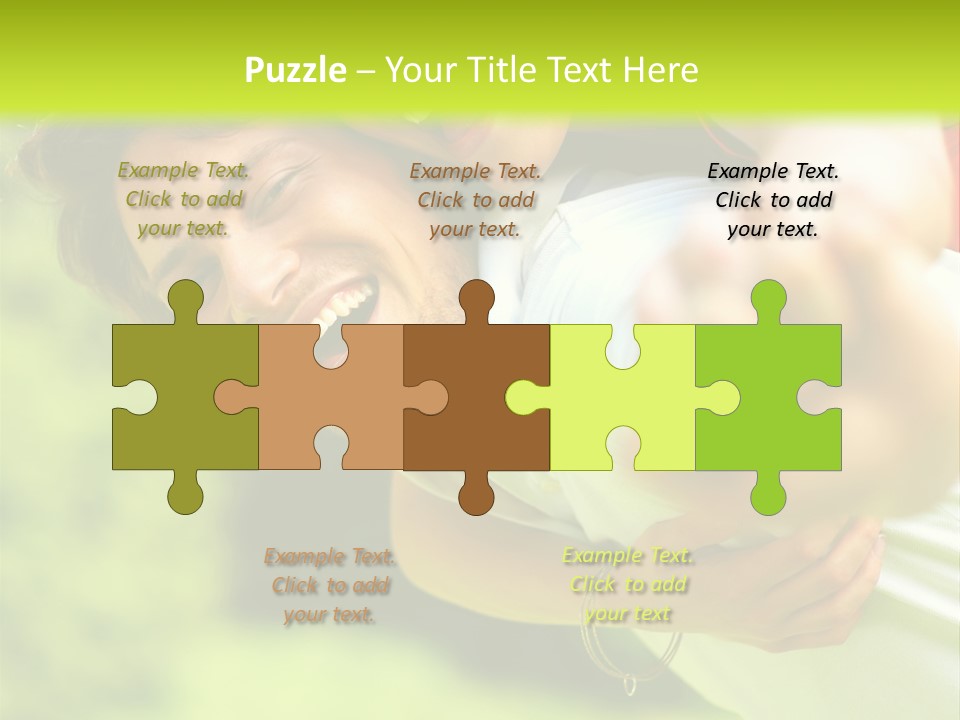 A Man Holding A Woman On His Back In A Field PowerPoint Template