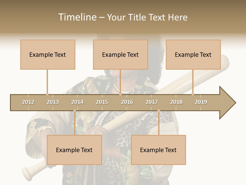 A Beautiful Ethnic Woman Smiling Because She Has A Baseball Bat To Defend Herself. Isolated On White. PowerPoint Template