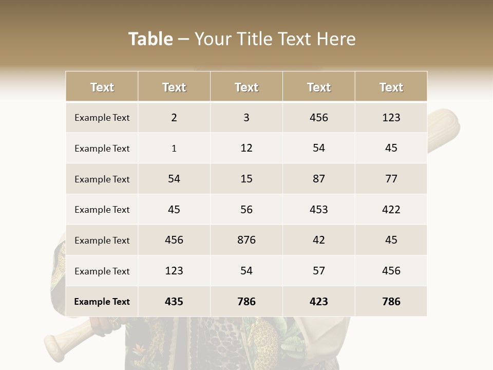 A Beautiful Ethnic Woman Smiling Because She Has A Baseball Bat To Defend Herself. Isolated On White. PowerPoint Template