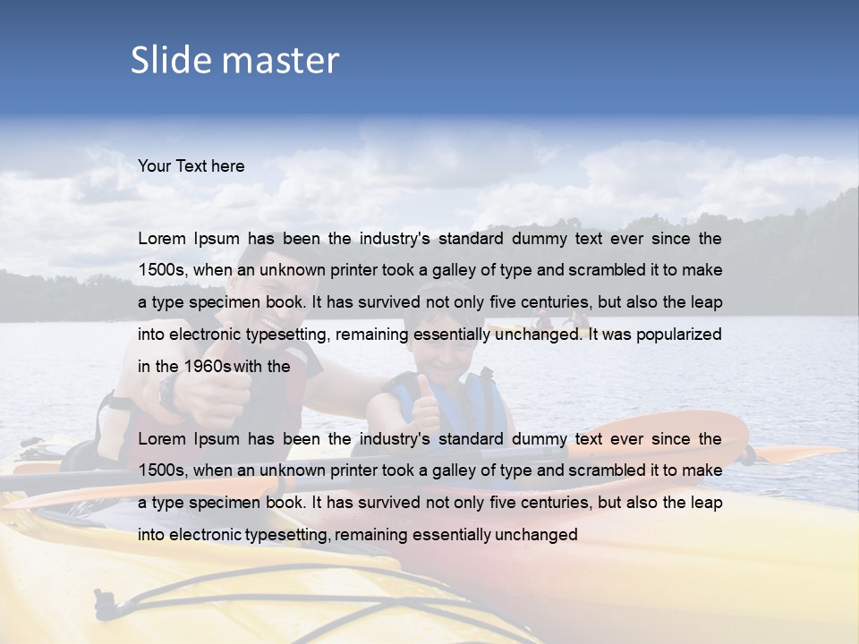 Father And Son Enjoying Kayaking PowerPoint Template