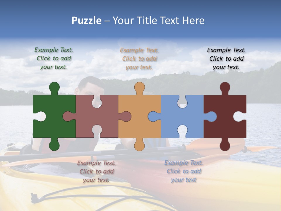 Father And Son Enjoying Kayaking PowerPoint Template