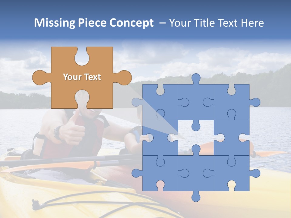 Father And Son Enjoying Kayaking PowerPoint Template