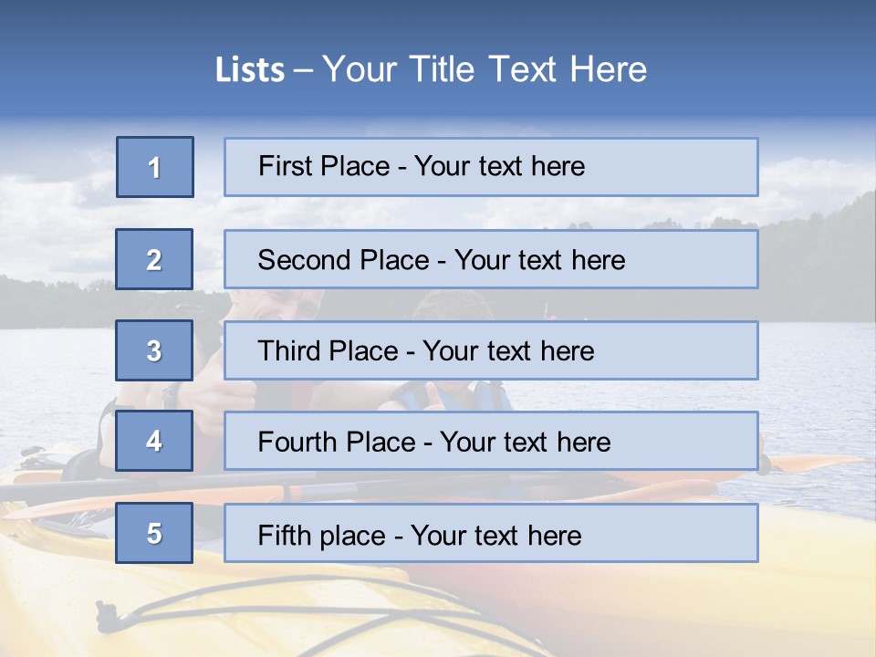 Father And Son Enjoying Kayaking PowerPoint Template