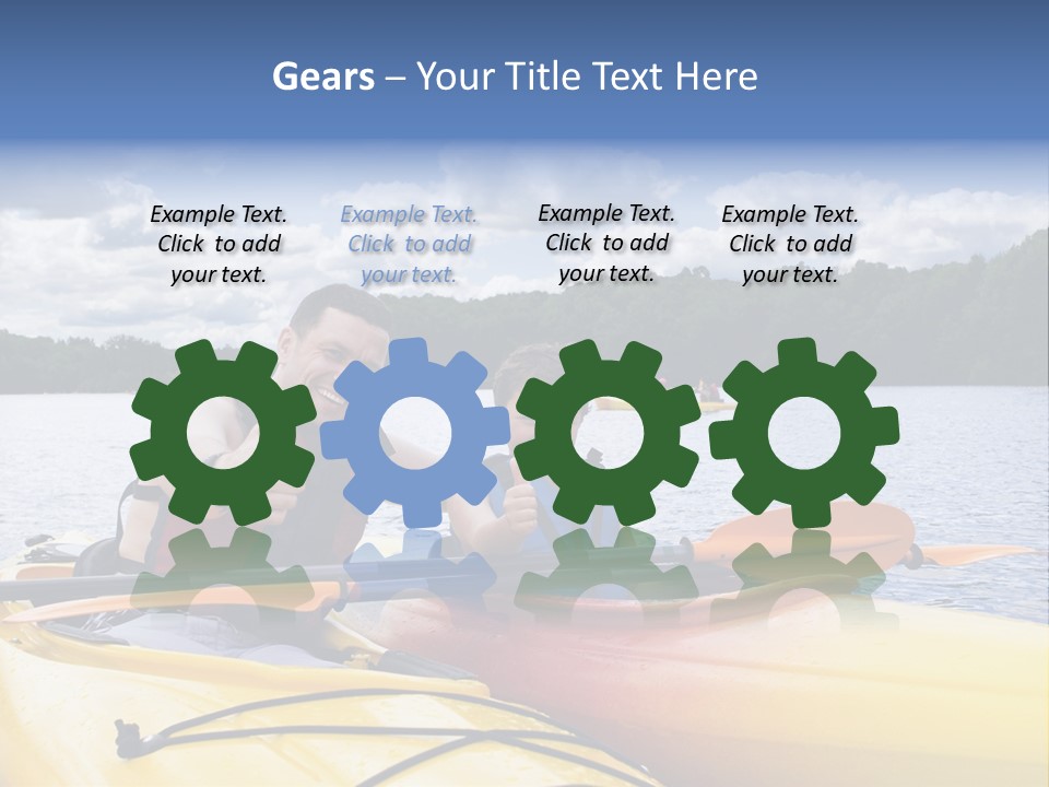 Father And Son Enjoying Kayaking PowerPoint Template