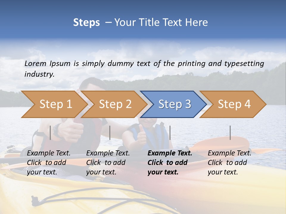 Father And Son Enjoying Kayaking PowerPoint Template