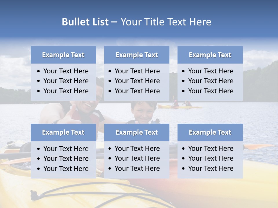 Father And Son Enjoying Kayaking PowerPoint Template