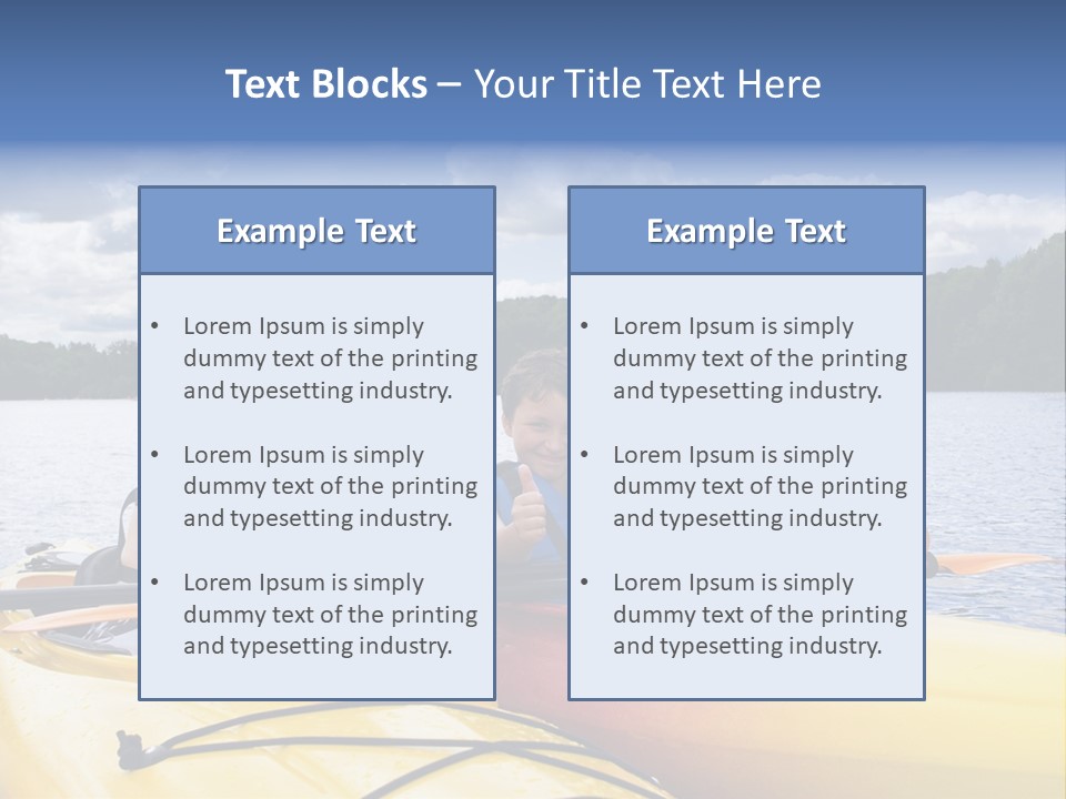 Father And Son Enjoying Kayaking PowerPoint Template