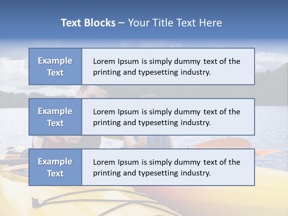 Father And Son Enjoying Kayaking PowerPoint Template