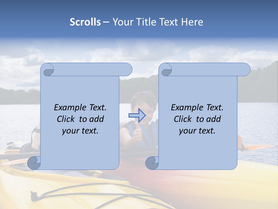 Father And Son Enjoying Kayaking PowerPoint Template