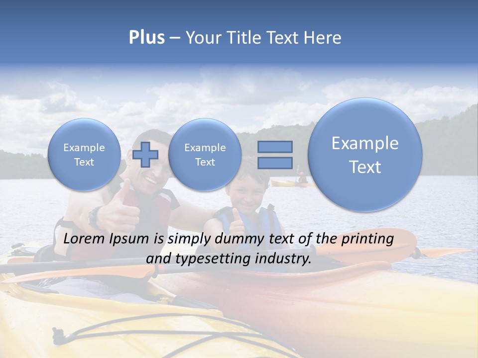 Father And Son Enjoying Kayaking PowerPoint Template