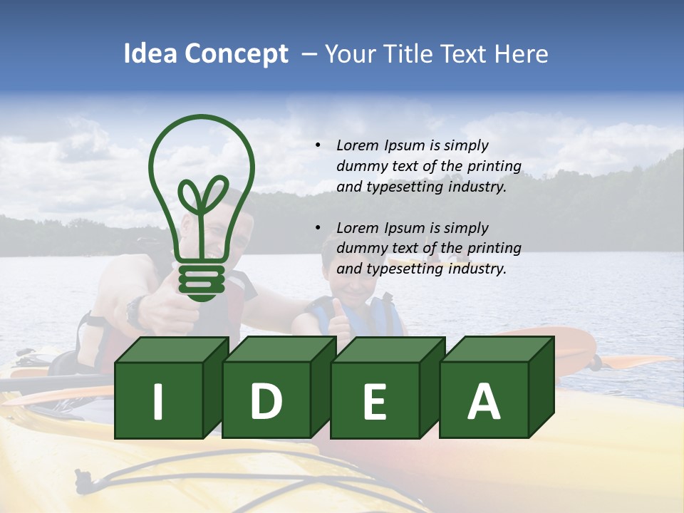 Father And Son Enjoying Kayaking PowerPoint Template