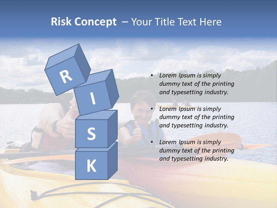 Father And Son Enjoying Kayaking PowerPoint Template