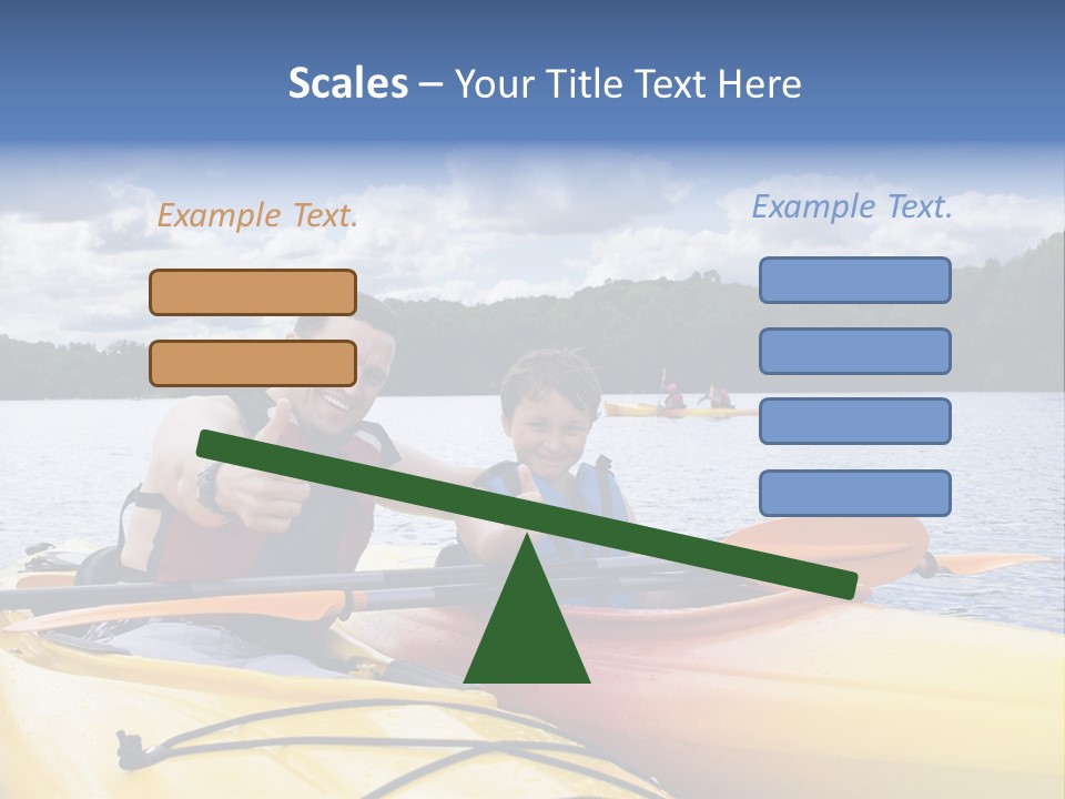 Father And Son Enjoying Kayaking PowerPoint Template