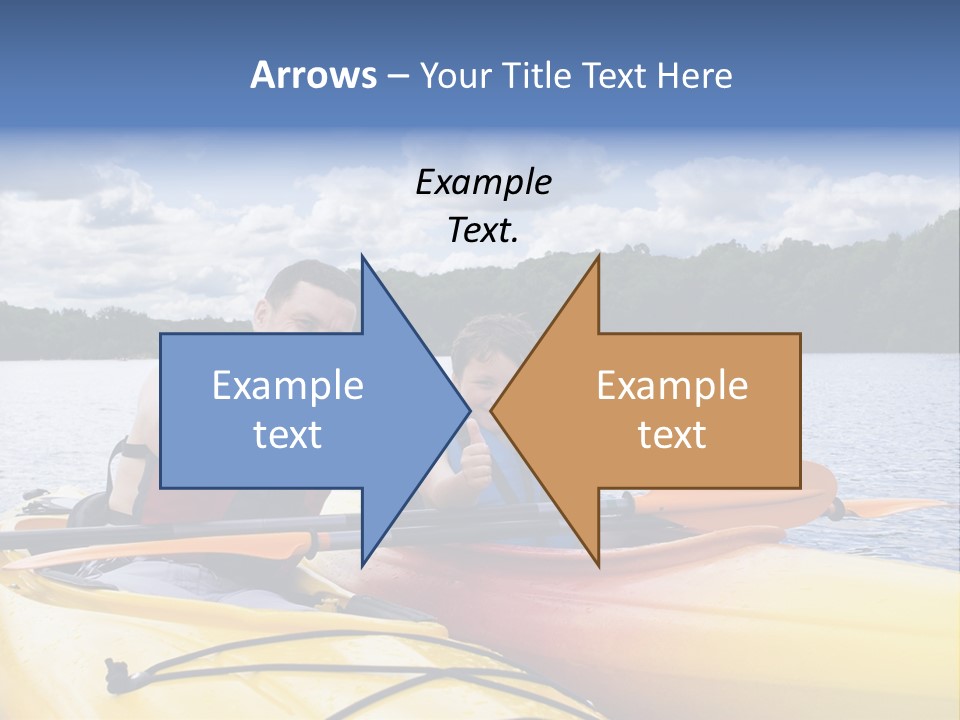 Father And Son Enjoying Kayaking PowerPoint Template
